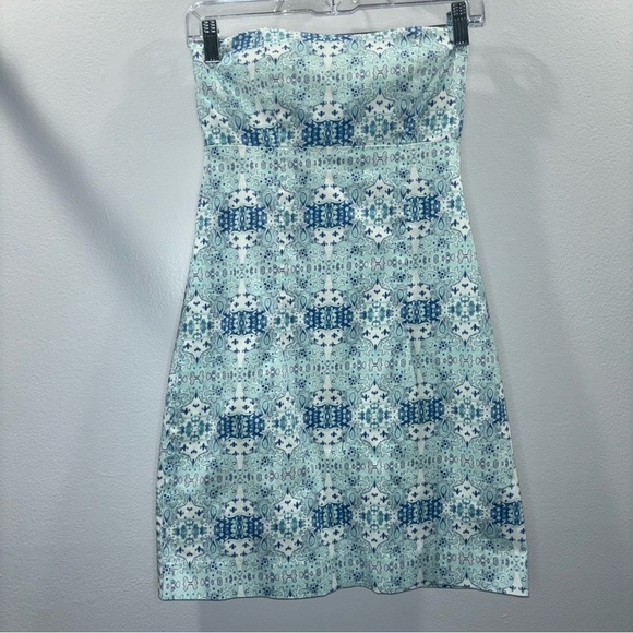 Kaeli Smith Mediterranean Blue Strapless Preppy Dress Size 2 – Made in USA - Picture 2 of 11